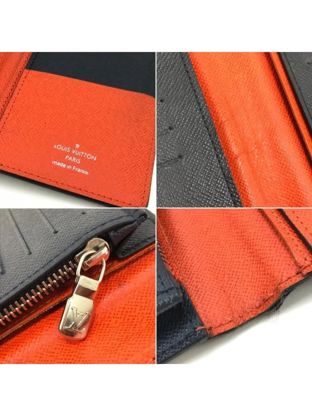 Louis Vuitton Wallet Epi Damier Graphite Portefeuille Brazza Blue Gray